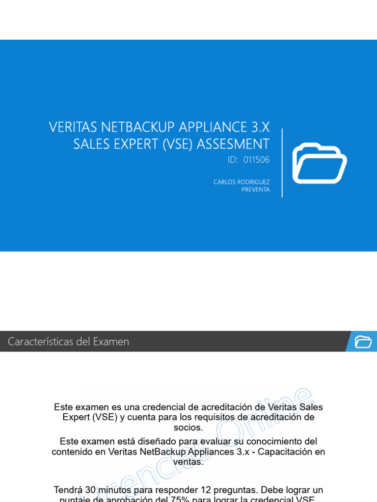 Veritas NetBackup Appliance VSE Exam Guide | PDF | Backup | Cloud Computing