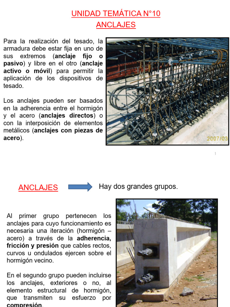 Tipos de Anclajes en Tesado de Hormigón | PDF | Hormigón pretensado ...