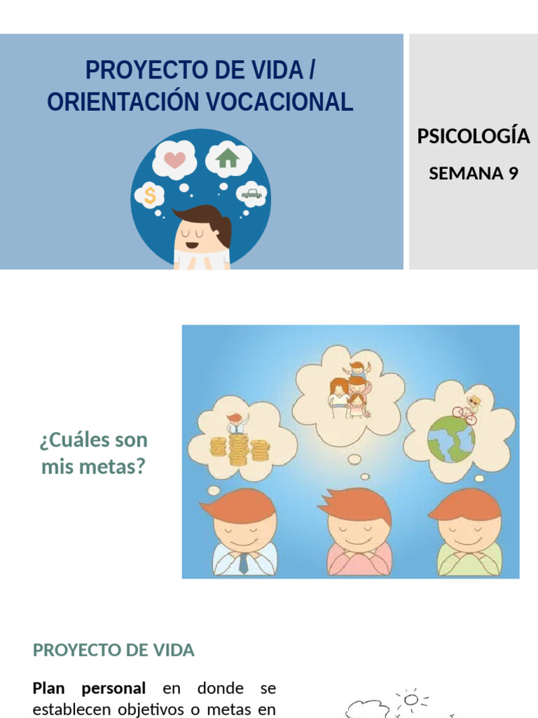 Proyecto de Vida y Orientación Vocacional | PDF | Conceptos ...