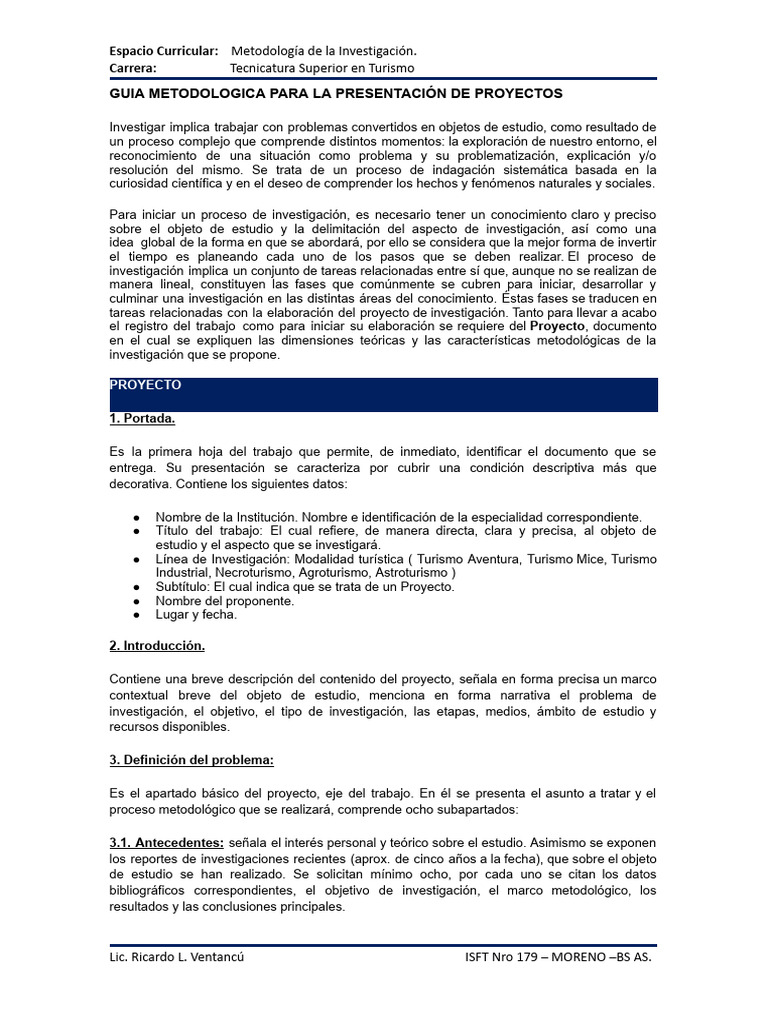 Guia Metodologica para La Presentacion de Proyectos 2025 | PDF | Teoría ...
