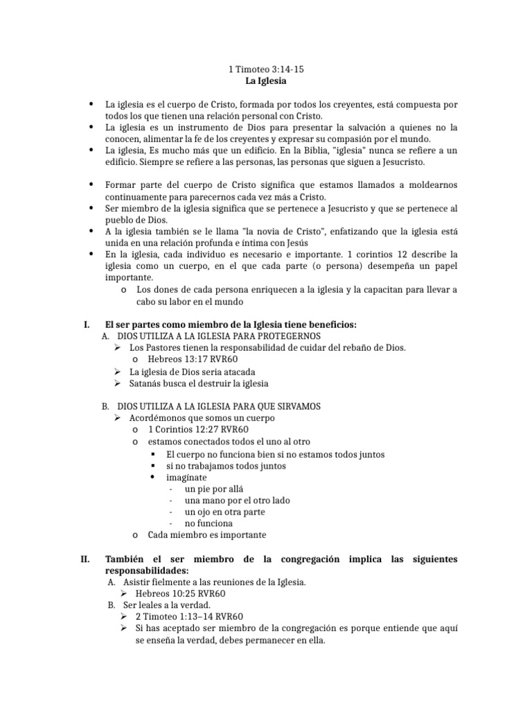 Importancia y Función de la Iglesia | PDF | Iglesia cristiana | Cristo ...