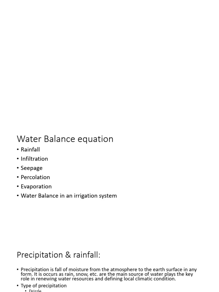 Water Balance Equation in Hydrology | PDF | Precipitation | Soil Mechanics