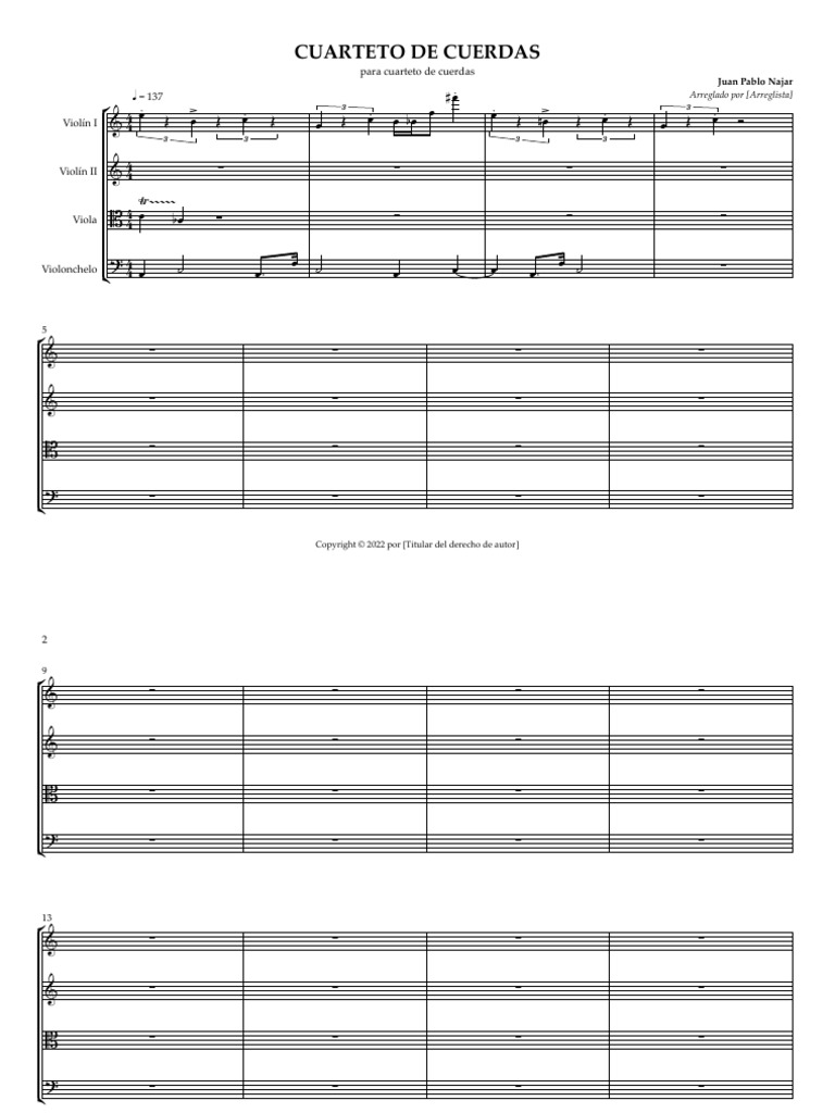 Cuarteto de Cuerdas de Juan Pablo Najar | PDF | Instrumentos de cuerda ...