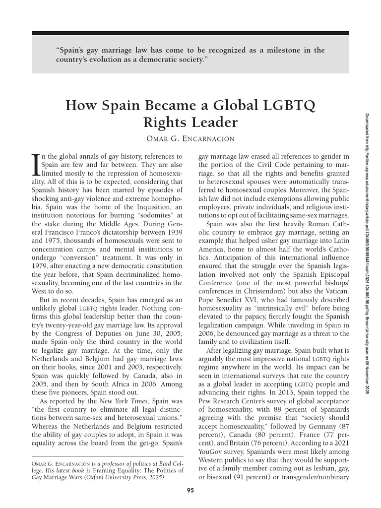 How Spain Became A Global LGBTQ Rights Leader 2025 | PDF | Same Sex ...