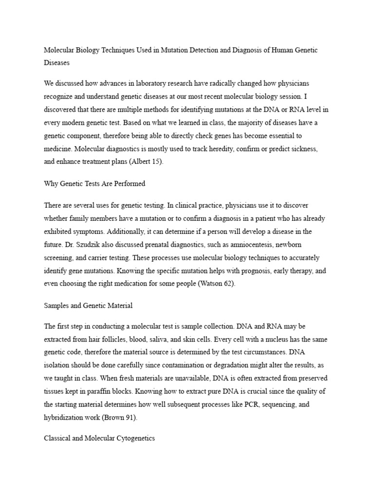 Mutation Detection in Genetic Diseases | PDF | Polymerase Chain ...