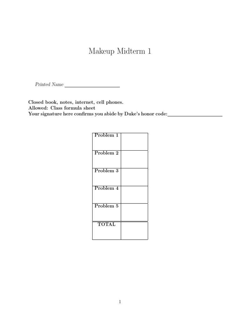 Makeup Midterm 1 Solutions and Problems | PDF | Eigenvalues And ...