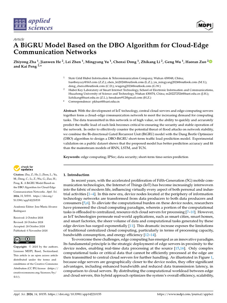Applsci 14 10155 | PDF | Cloud Computing | Computer Network
