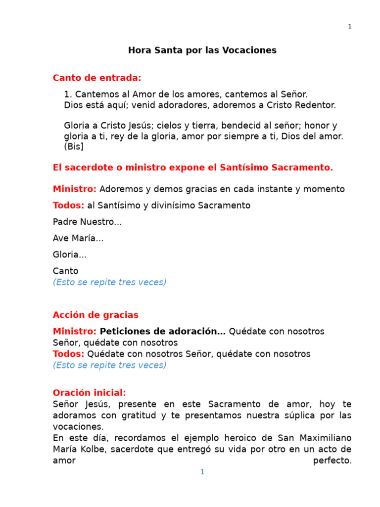 Hora Santa 14 de Agosto 2025 | PDF | María, madre de Jesús | eucaristía