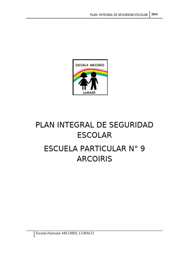 Plan Integral de Seguridad Escolar 2014 | PDF | Valores | Aparición