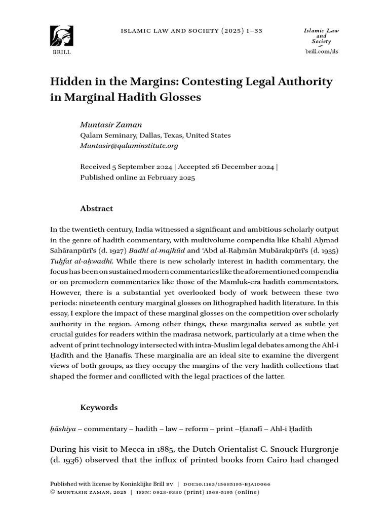 Zaman, Muntasir, Hidden in The Margins Contesting Legal Authority in ...