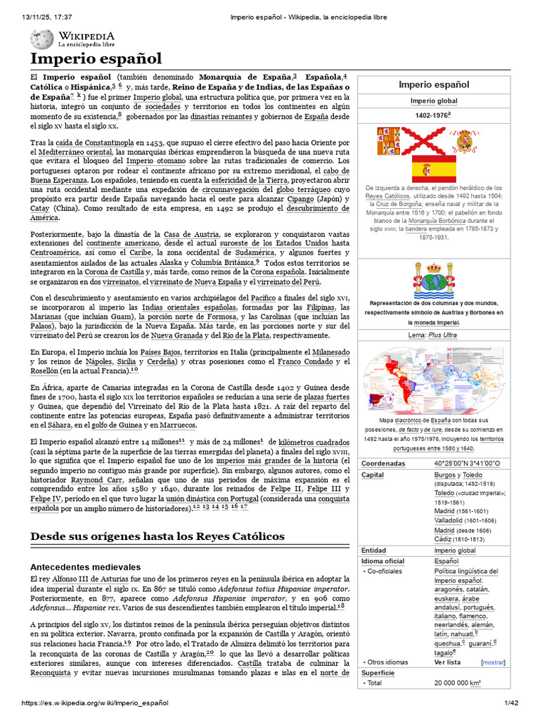 Historia del Imperio Español Global | PDF | Imperio español | España