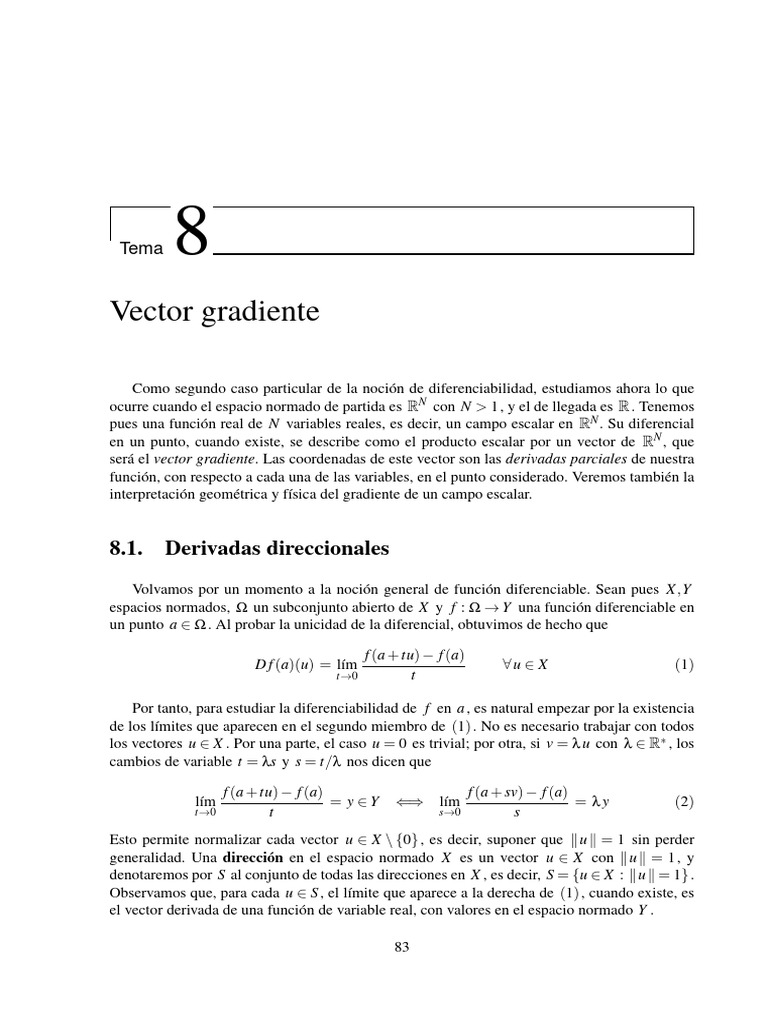 Vector Gradiente y Derivadas Parciales | PDF | Degradado | Vector ...