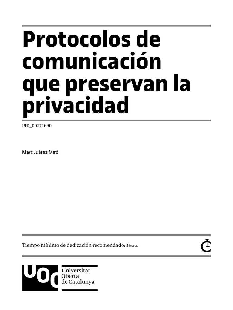 Protocolos de Comunicación Privada | PDF | Transport Layer Security ...