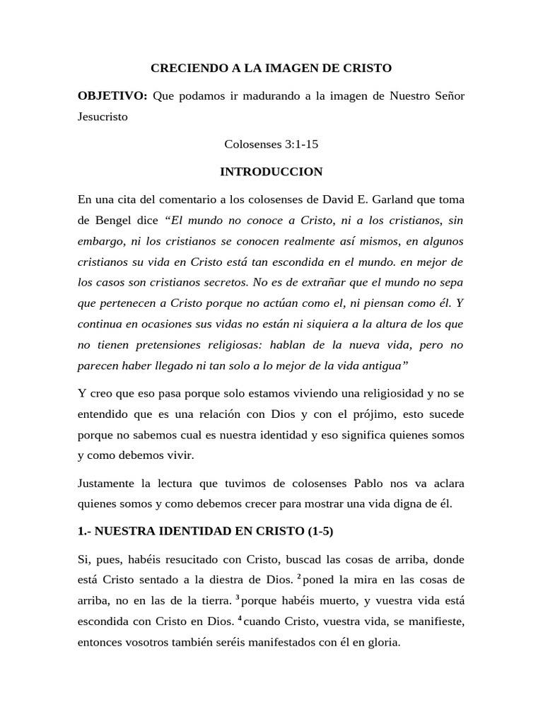 Creciendo en la Imagen de Cristo | PDF | Cristo (título) | Pablo el apóstol