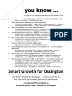 Smart Growth For Ossington Flyer: 'Did You Know ... '