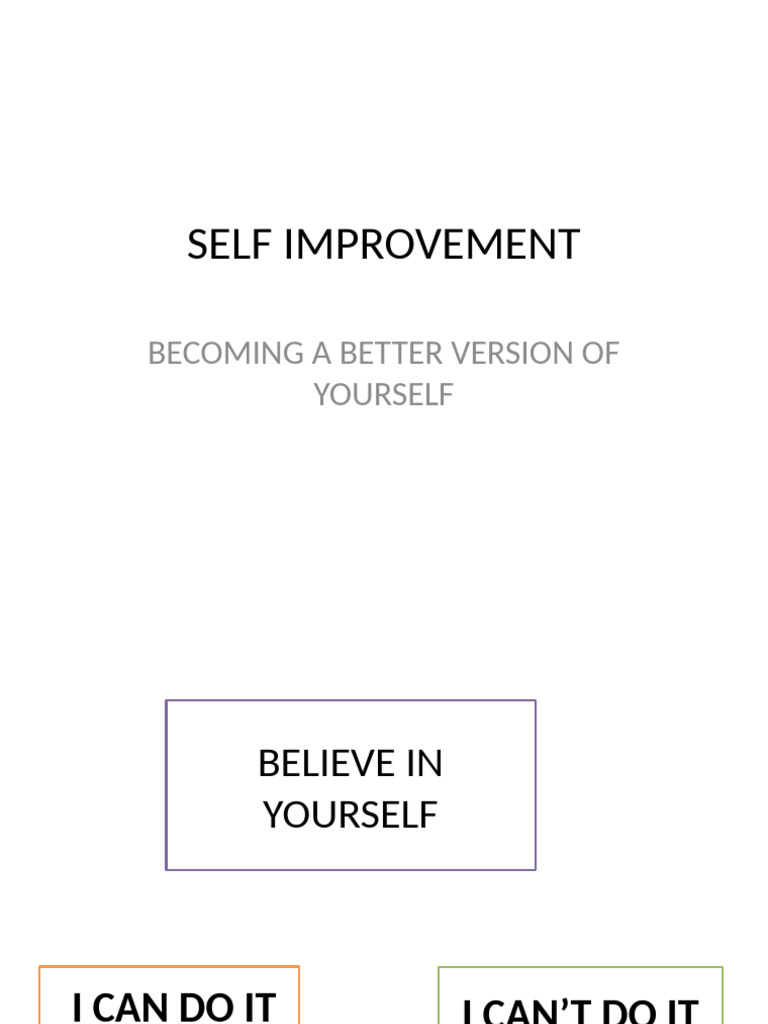 Self Improvement - Confidence | PDF