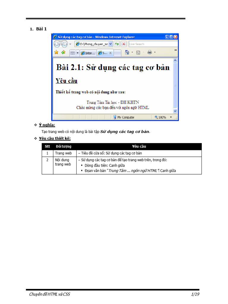 Bài tập HTML và CSS | PDF