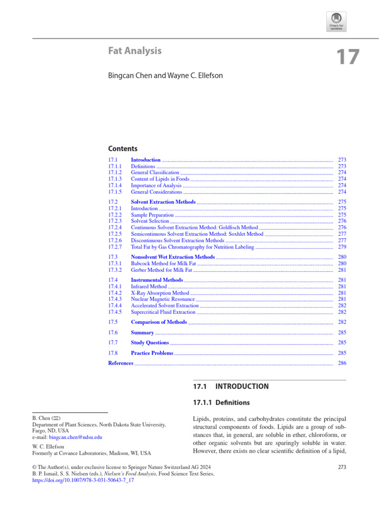 Fat Analysis Methods in Food Science | PDF | Lipid | Triglyceride