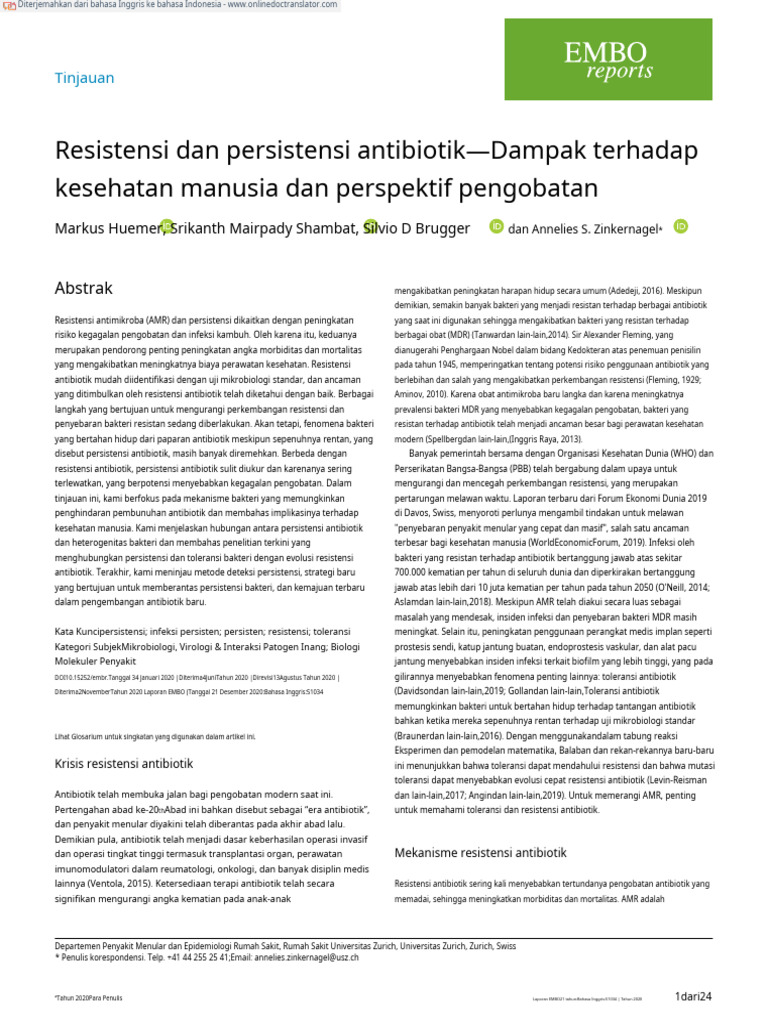 Dampak Resistensi Antibiotik pada Kesehatan | PDF