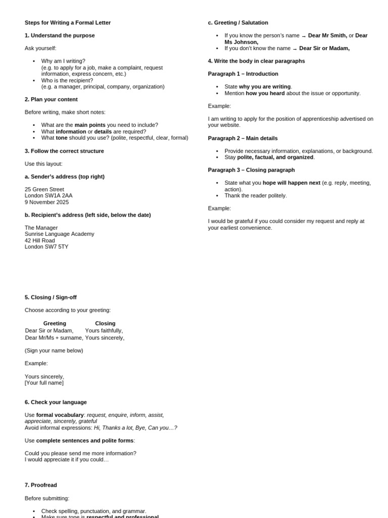 How to Write a Formal Letter Guide | PDF | Madam | Human Communication