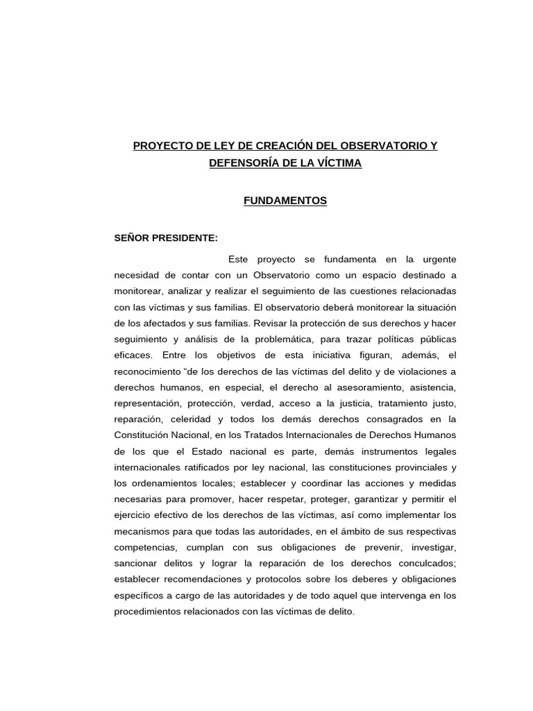 Creación del Observatorio de la Víctima | PDF | Defensor público ...