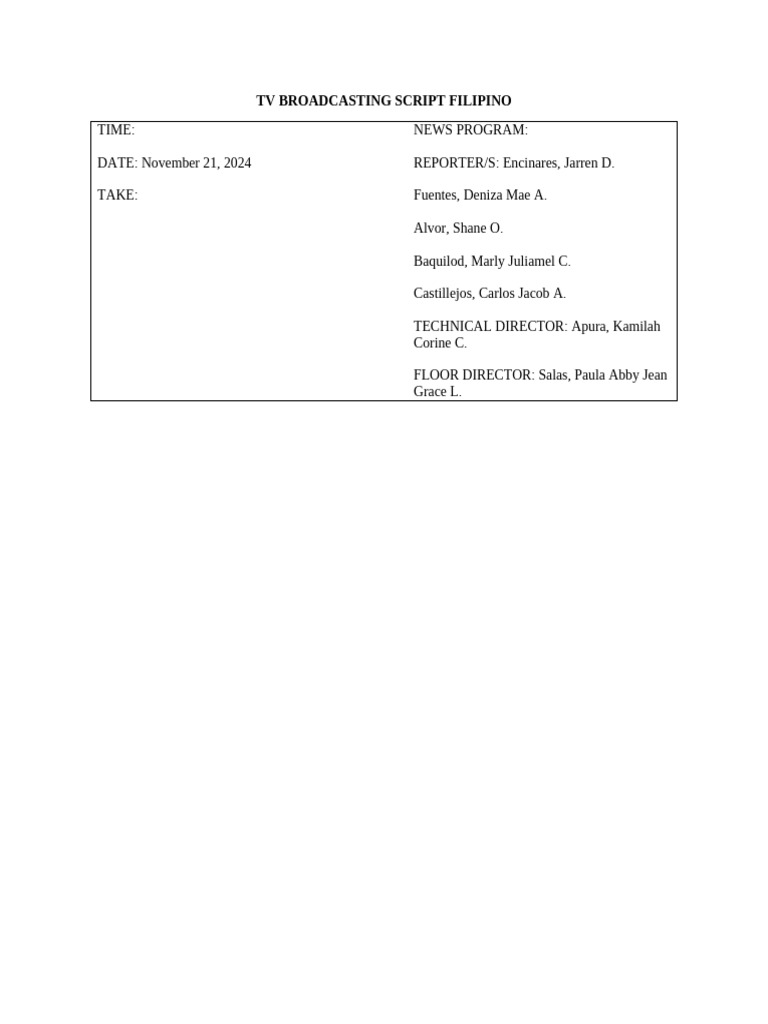 TVB Script Filipino | PDF