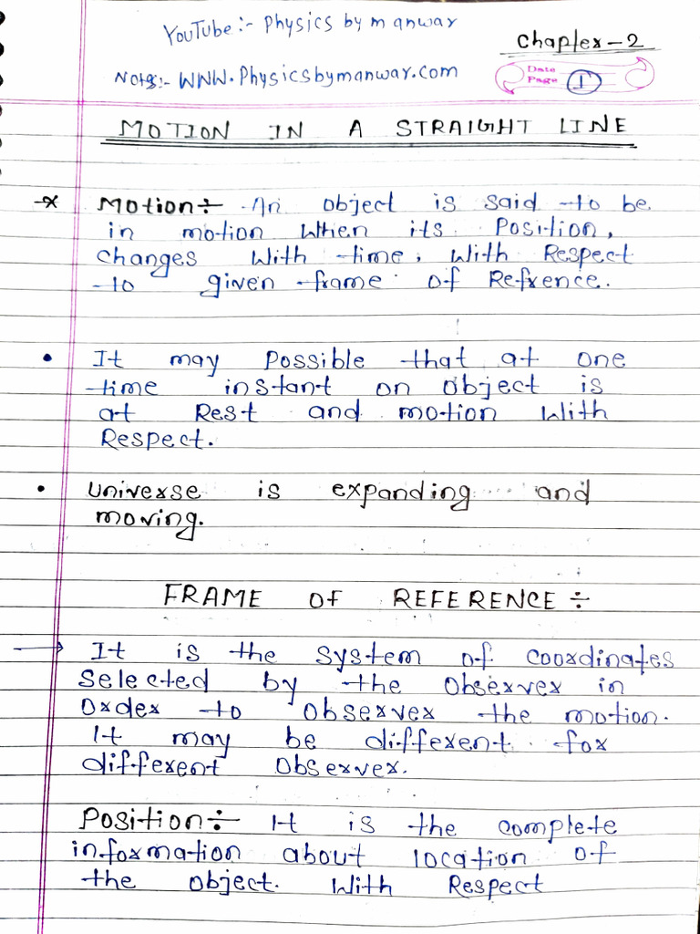 11th Physics CH 2 Notes 2025 Eng | PDF