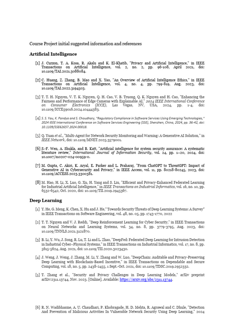 AI and Cybersecurity Project References | PDF | Internet Of Things ...