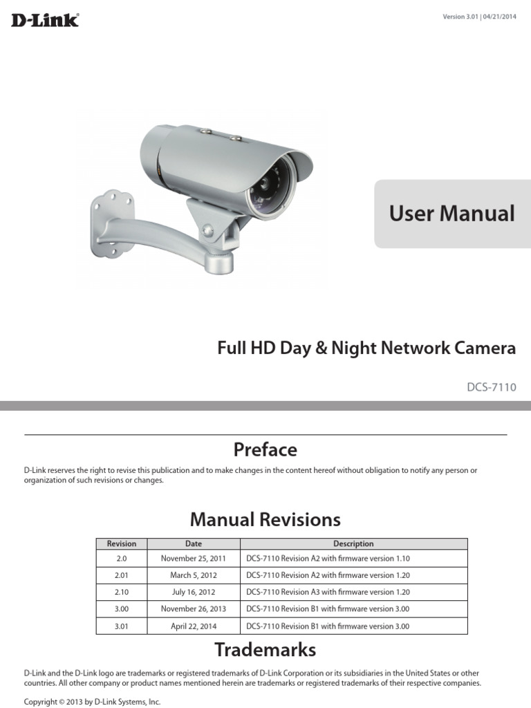 DCS-7110 User Manual Overview | PDF | Ip Address | I Pv6