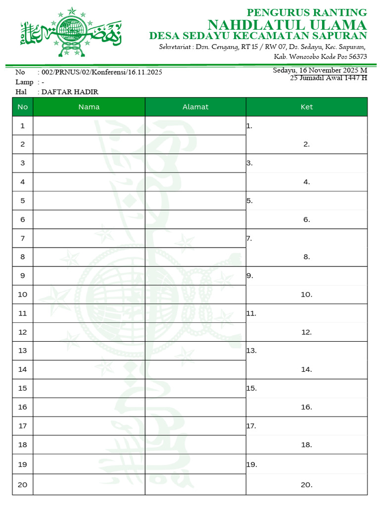 Undangan Konferensi NU Ranting Sedayu_20251113_191656_0000 | PDF