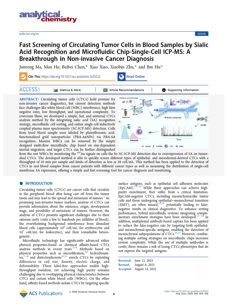 Fast CTC Screening via Microfluidic ICP-MS | PDF | Microfluidics ...