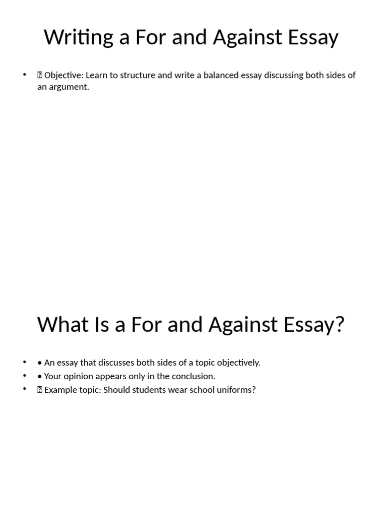 How to Write a For and Against Essay | PDF | Essays