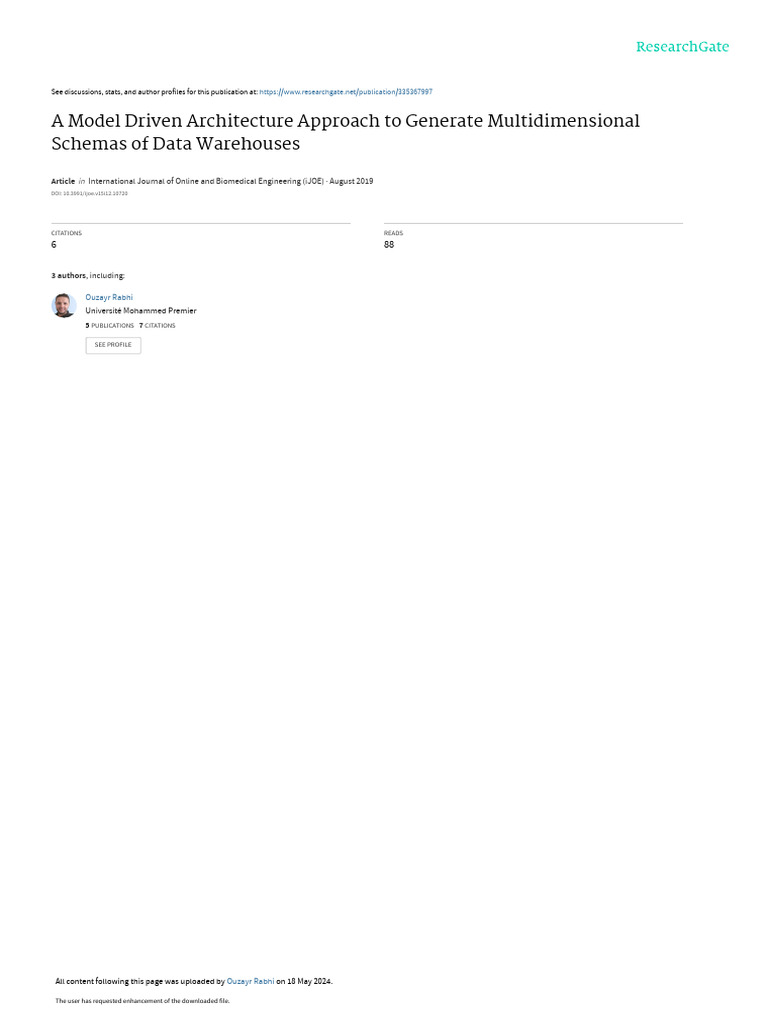 A Model Driven Architecture Approach To Generate M | PDF | Data ...