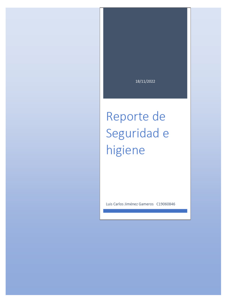 Reporte sobre Seguridad e Higiene Laboral | PDF | Toxicidad | Toxicología