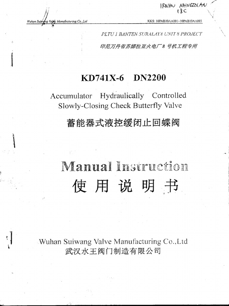 Manual Instruction Hydrolic Valve CWP | PDF