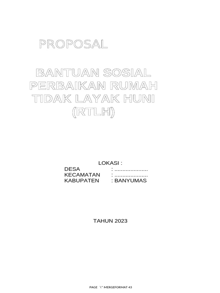 Proposal Bantuan RTLH Banyumas 2023 | PDF