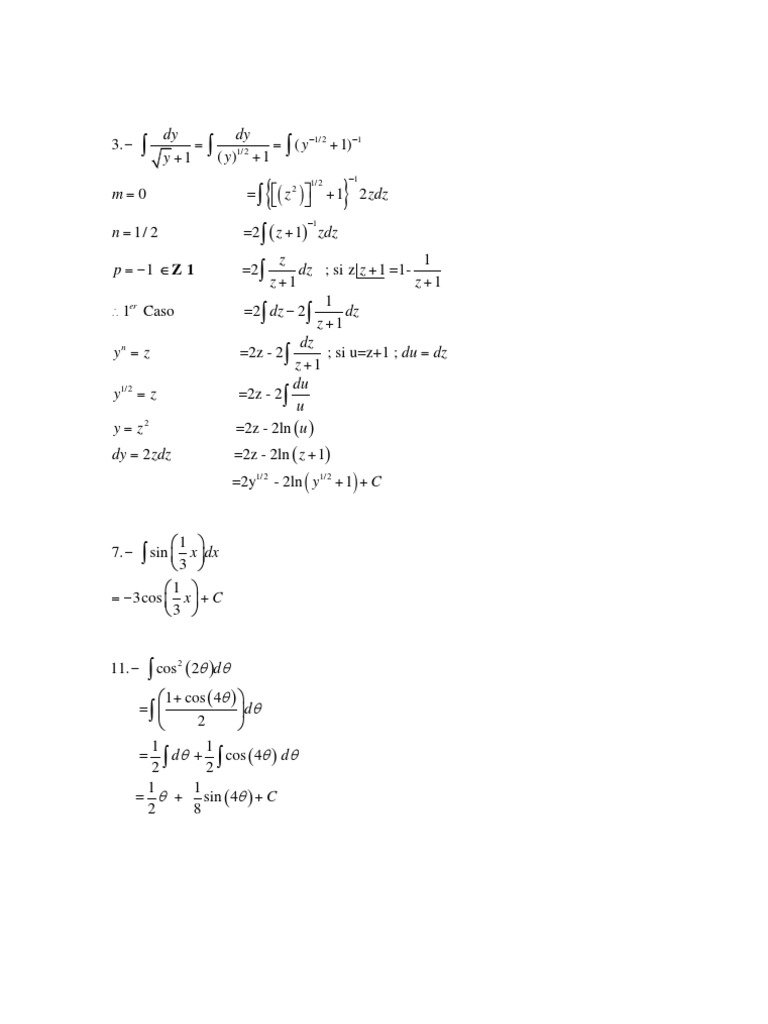 Integral Calculus Solutions and Examples | PDF
