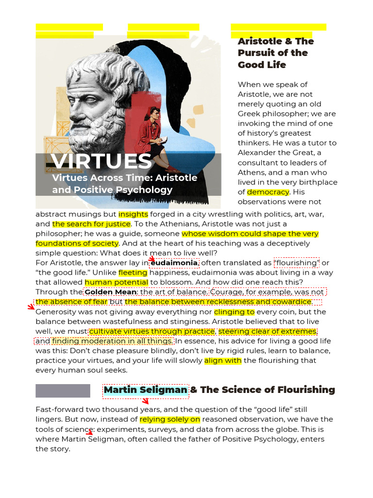 Aristotle and Seligman on Virtues | PDF | Virtue | Courage