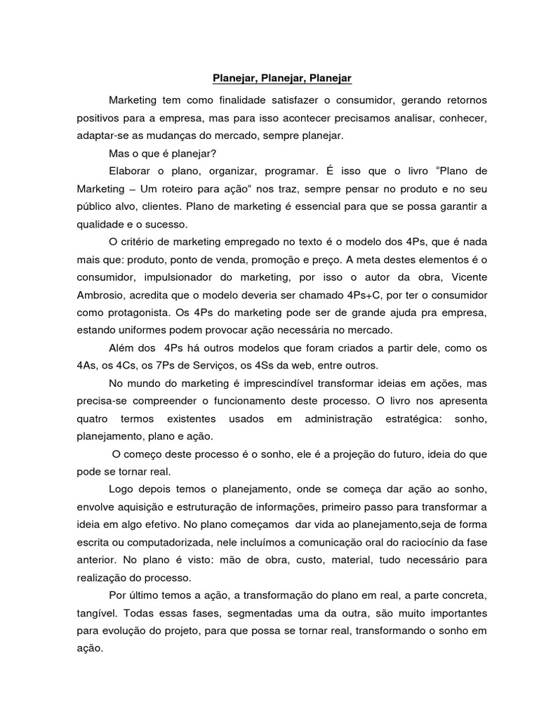 Guia Prático para Elaboração de Planos de Marketing | PDF | Marketing ...