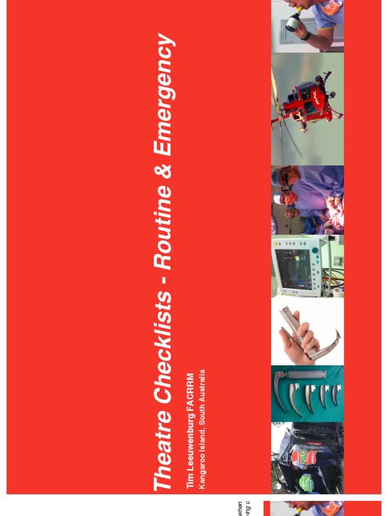 Anesthesia Checklists Anestesia Cirugía