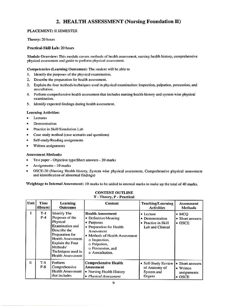 Health Assessment Module | PDF