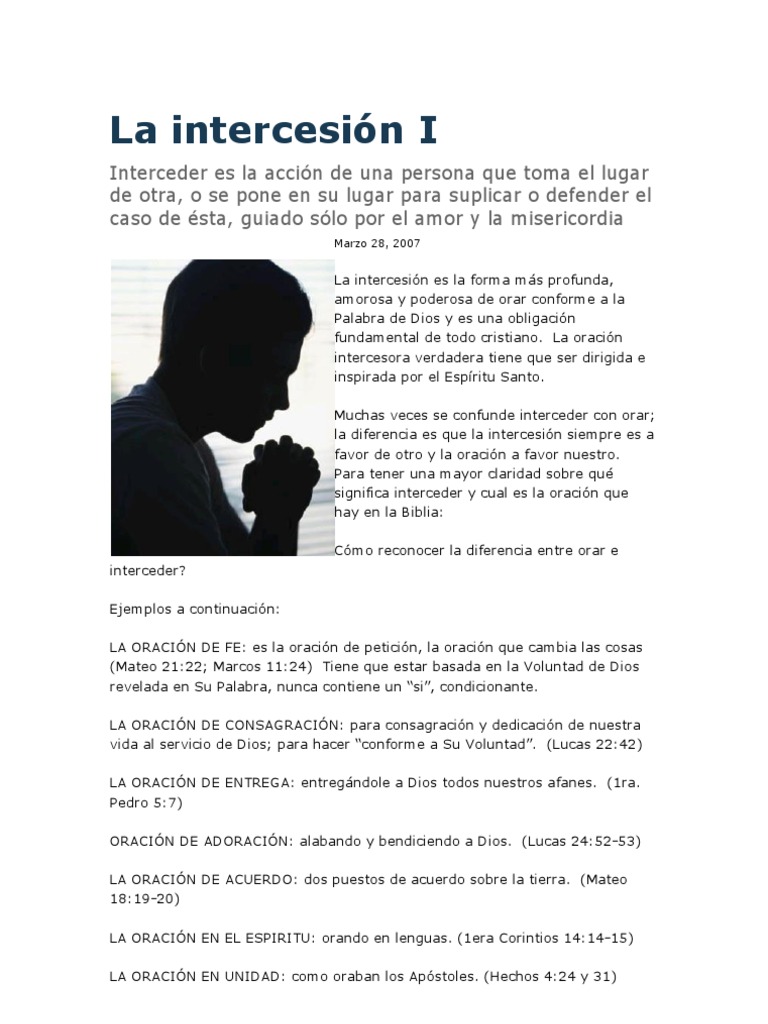 Oración de Intercesión: Guía y Ejemplos | PDF | Oración | espíritu Santo