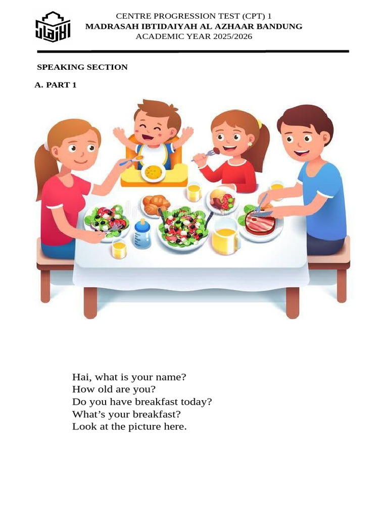 CPT 1 Speaking Test Questions 2025/26 | PDF