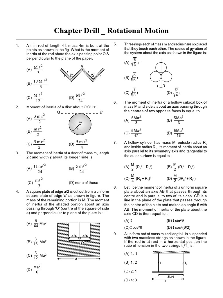 Moment of Inertia Calculations Guide | PDF | Rotation Around A Fixed ...