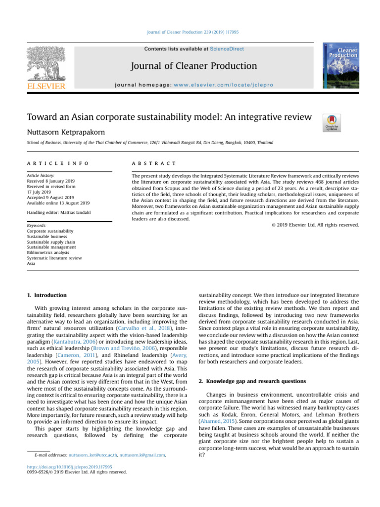 Asian Corporate Sustainability Review | PDF | Sustainability ...
