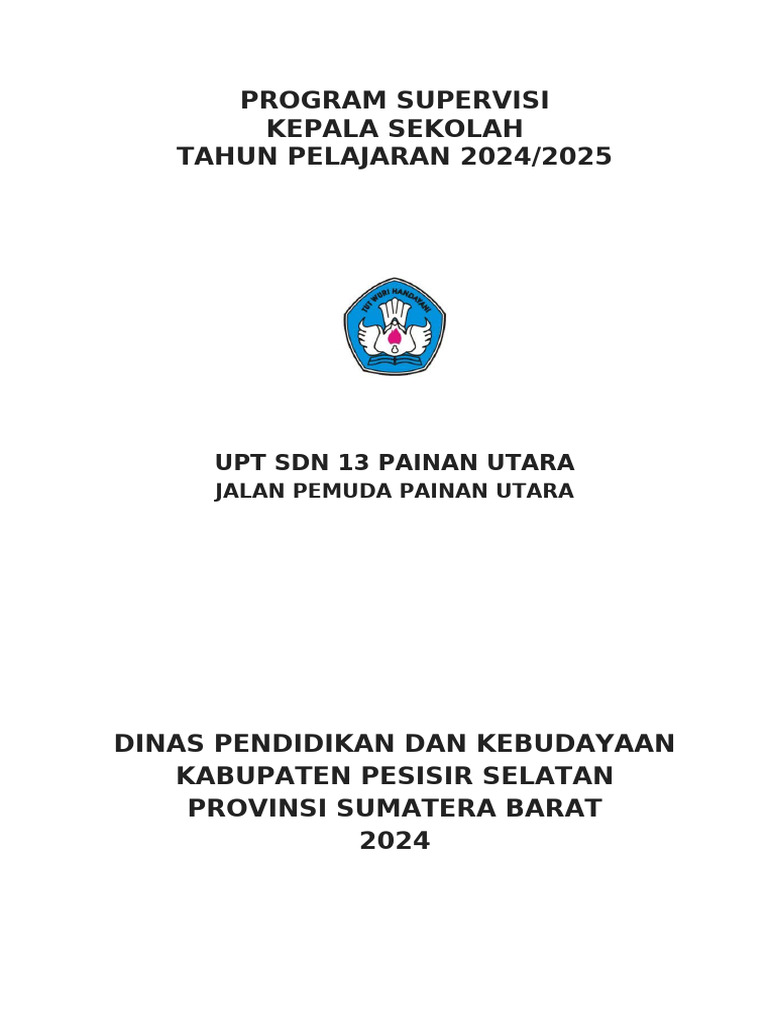Program Supervisi Kepala Sekolah 2024 | PDF