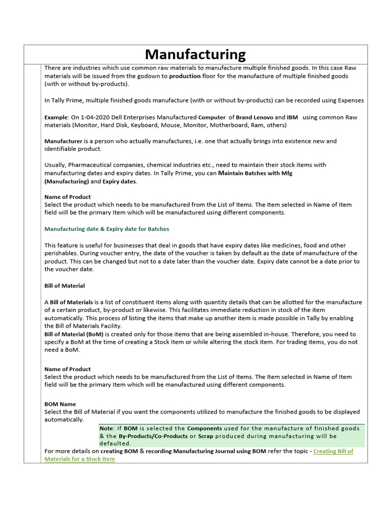 Manufacturing | PDF | Debits And Credits