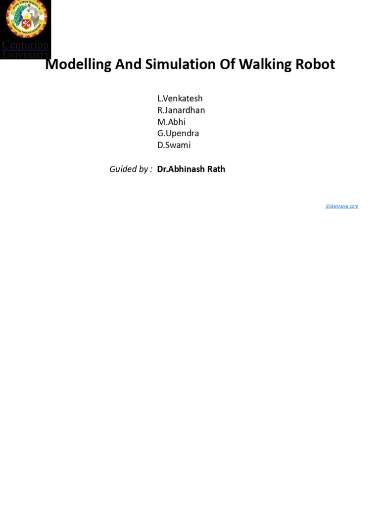 Walking Robot Modeling & Simulation Guide | PDF | Simulation | Walking