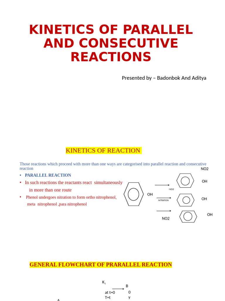 Kinetics of Parallel and Consecutive Reactions | PDF | Chemical ...