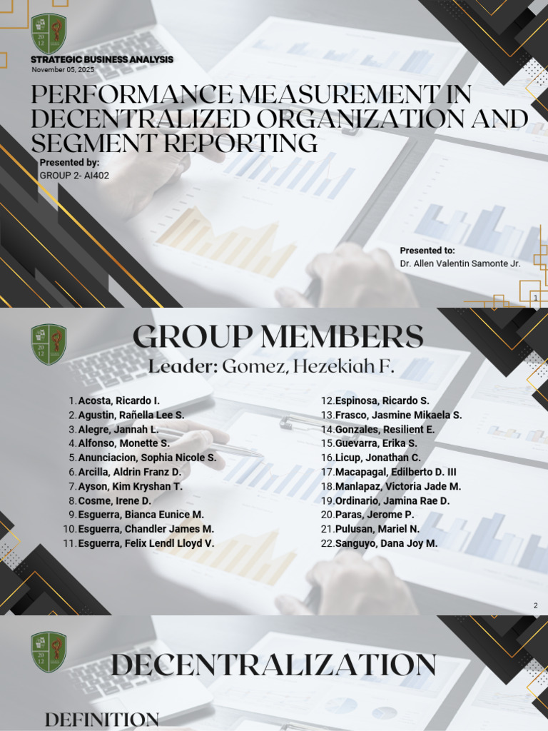 Decentralization and Segment Reporting Insights | PDF | Expense ...